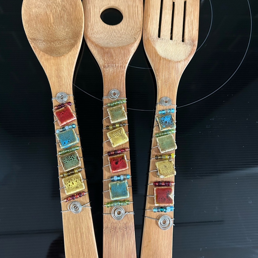 Colorful Bamboo Kitchen Utensils